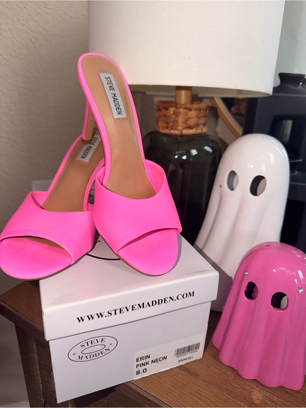 Steve Madden Erin Neon Pink Slide Heels